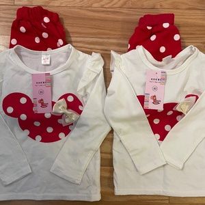 Brand New 2T Minnie long sleeve shirt and pants matching outfits